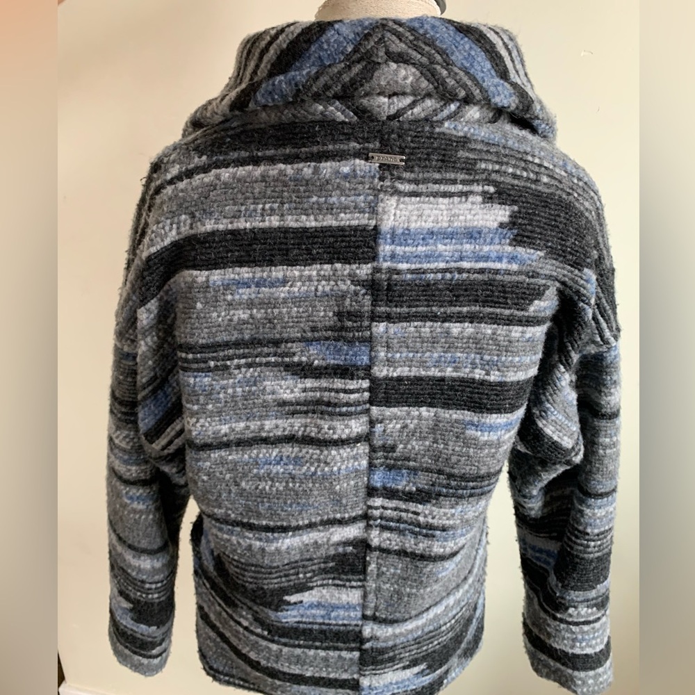 ▶️ PrAna Arria Wool Sweater Jacket Womens XS Gray Blue Button Coat Gorpcore - Picture 5 of 15